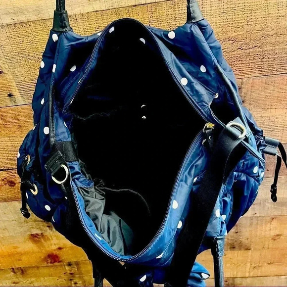 Kate Spade Stevie Quilted Polka Dot Diaper Bag Navy - Picture 8 of 11